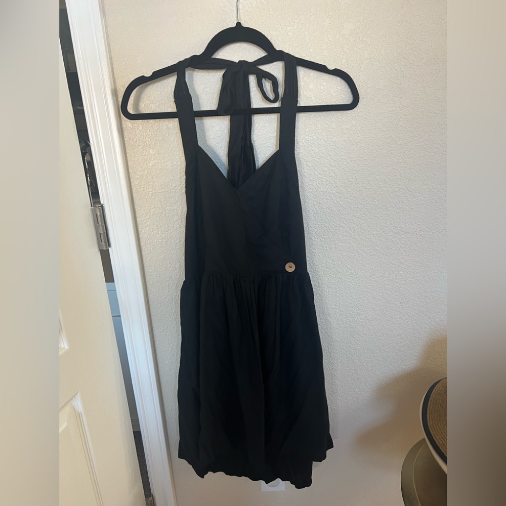 black halter dress